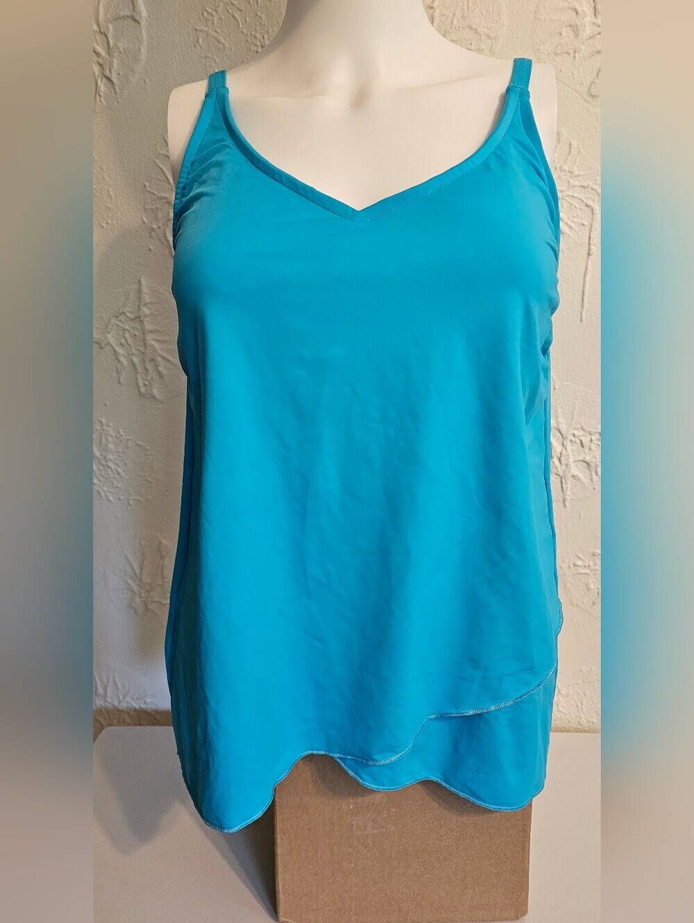 Blue Tankini Top Women's Swim NWT Small Lands' End